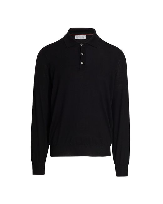 Brunello Cucinelli Fine Gauge Long-Sleeve Polo Shirt