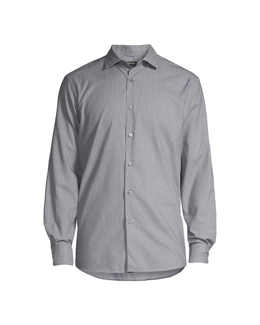 Z Zegna Premium Cotton Button-Front Shirt