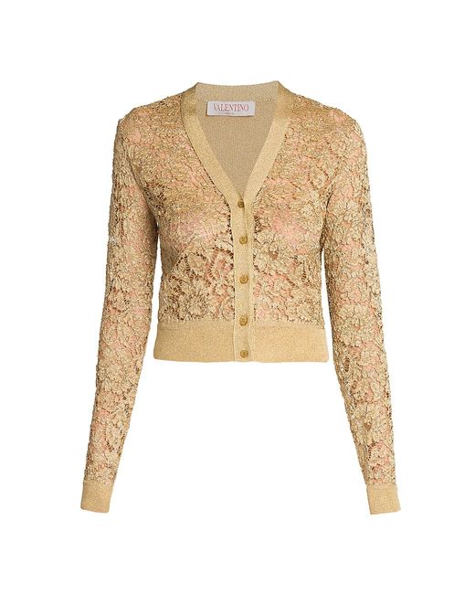 Valentino Glittery Floral Lace Cardigan