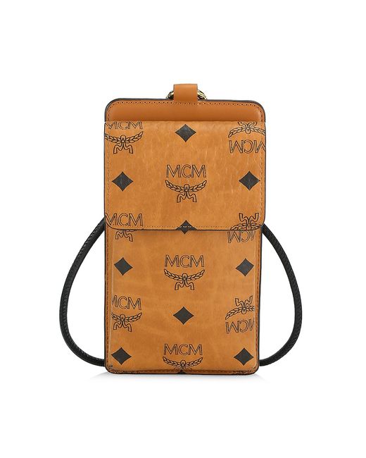 Mcm Logo Print Phone Carrier
