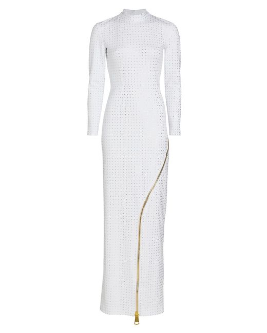 Christian Cowan Crystal-Embroidered Zip Gown