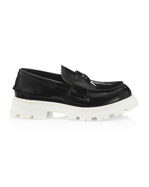 Alexander McQueen Leather Lug Sole Penny Loafers