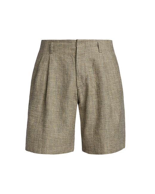 John Elliott Pleated Linen-Blend Shorts