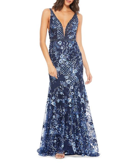 Mac Duggal Embroidered Modified A-Line Gown