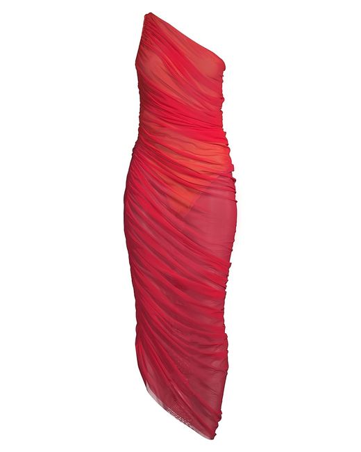 Norma Kamali Diana Ruched Asymmetric Gown