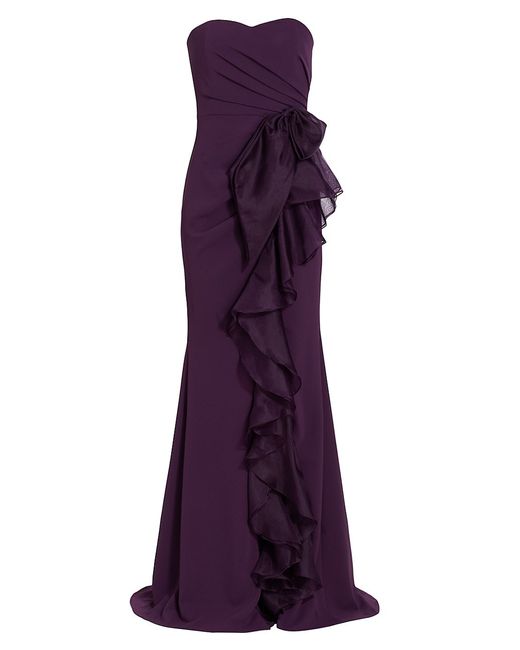 Badgley Mischka Ruffle Floor-Length Gown