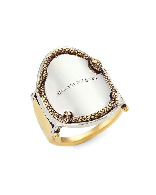 Alexander McQueen Snake Logo Cuff Bracelet