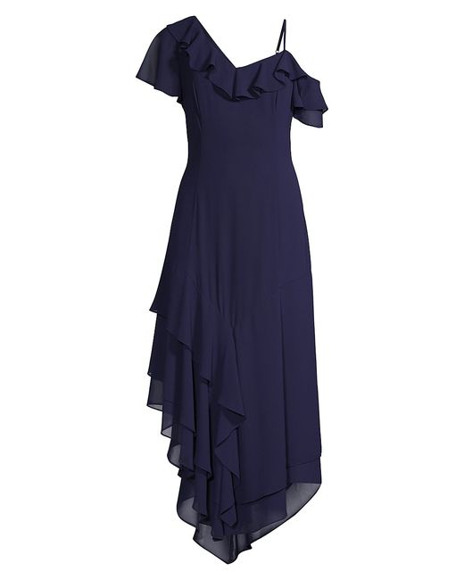Shani Asymmetric Ruffle Midi-Dress