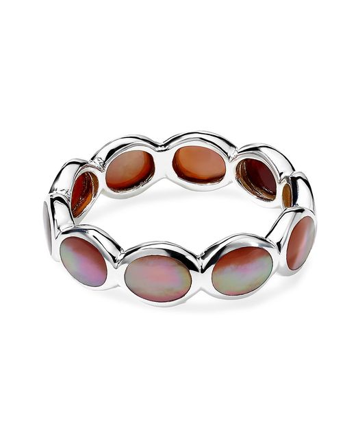 Ippolita Polished Rock Candy Sterling Brown Shell Oval Eternity Ring