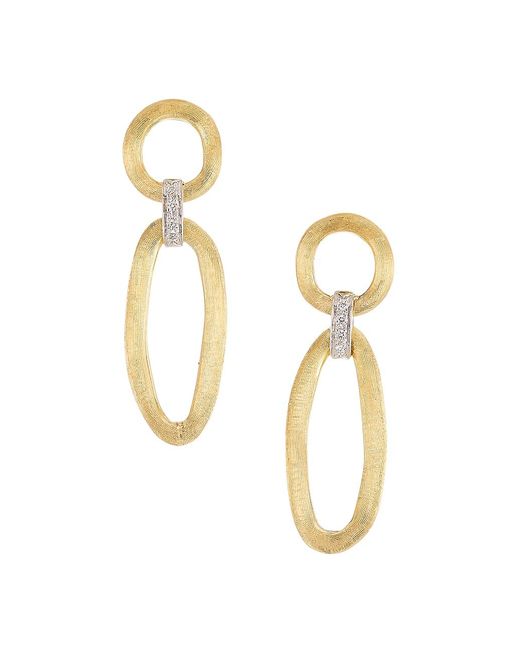Marco Bicego Jaipur Two-Tone 18K Gold Diamond Mixed-Link Earrings