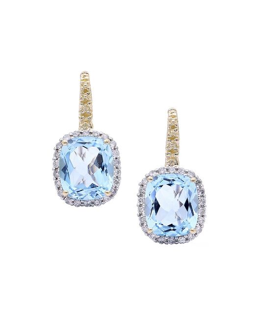 Stephen Dweck Luxury 18K Gold Diamond Drop Earrings