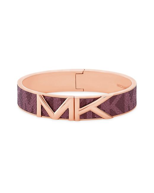 Michael Kors Premium Mott Goldtone Monogram Canvas Bangle Bracelet