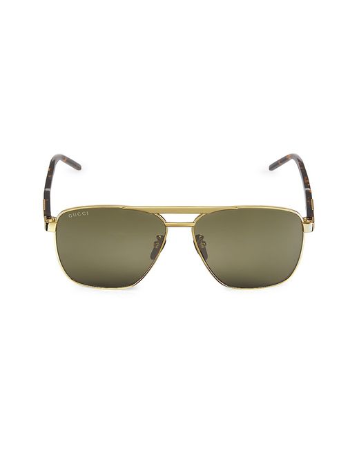 Gucci 58MM Sophisticated Combi Aviator Sunglasses