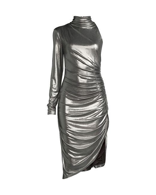 One33 Social Foil Jersey Ruched Midi Dress