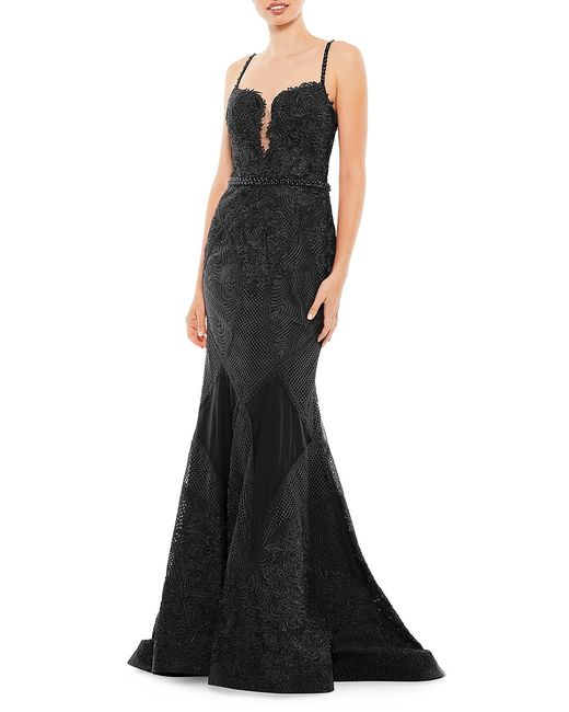 Mac Duggal Sleeveless Embroidered Trumpet Gown