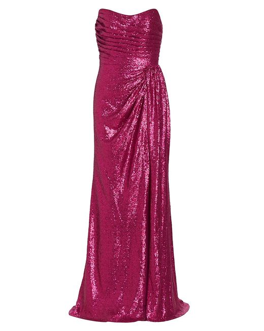 Rene Ruiz Collection Strapless Sequin Draped Gown