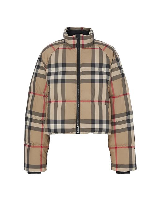 Burberry Cropped Check Puffer Jacket