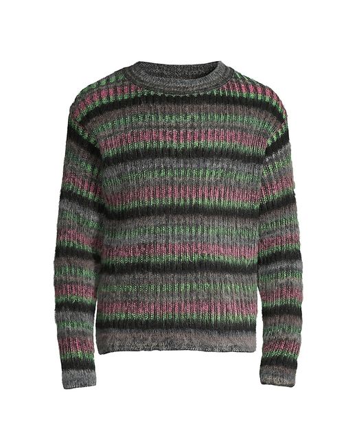 Agr Brushed Mohair Striped Sweater