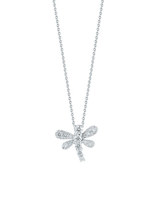 Roberto Coin Tiny Treasures 18K Diamond Dragonfly Pendant Necklace