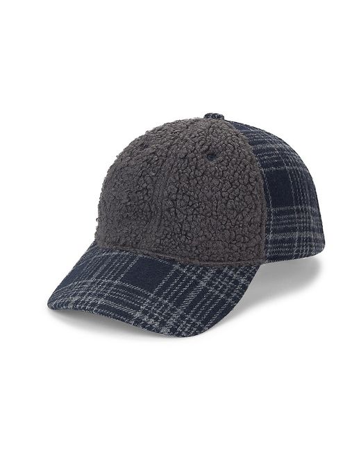 Saks Fifth Avenue COLLECTION Sherpa Plaid Baseball Hat