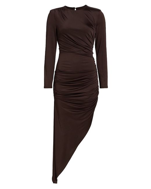 Veronica Beard Tristana Ruched Asymmetric Midi-Dress