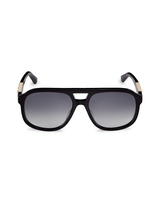 Gucci Sign 58MM Pilot Sunglasses
