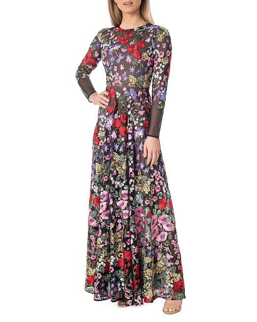Dress the population Ava Embroidered Floral Gown