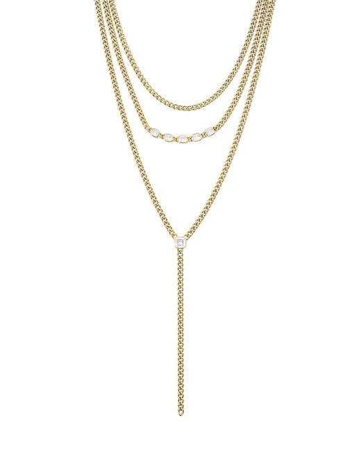 Adriana Orsini Jolene 18K--Plated Cubic Zirconia Layered Curb-Chain Necklace