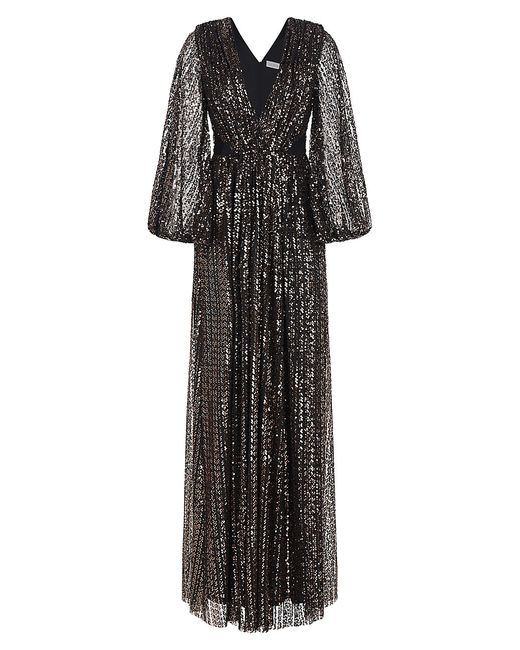 H Halston Madelyn Sequin Cut-Out Gown
