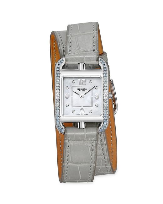 Hermès Cape Cod Sapphire Diamond Alligator Leather Wrap Watch