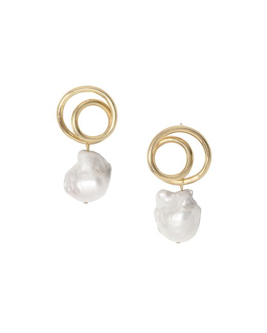 Completedworks Main Coiling 14K Gold-Plate Pearl Earrings