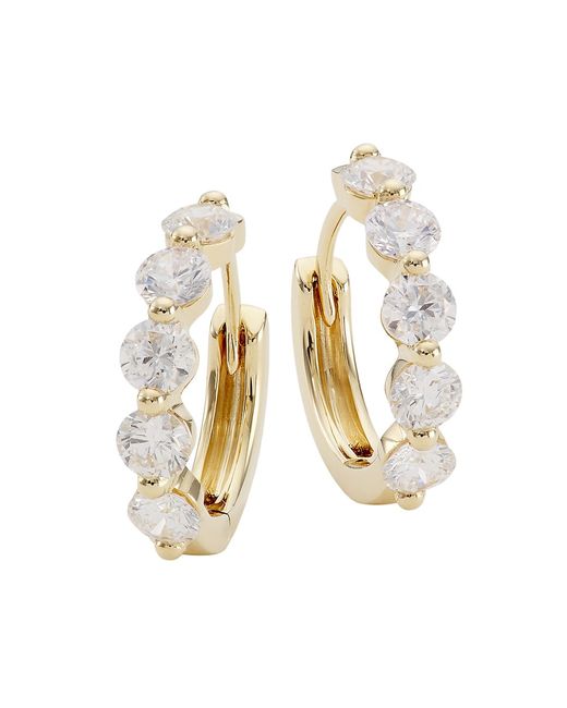Saks Fifth Avenue Collection 14K 0.92 TCW Diamond Huggie Hoop Earrings