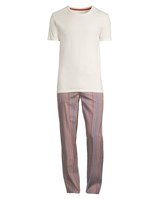 Paul Smith 2-Piece T-Shirt Striped Pants Pajama Set