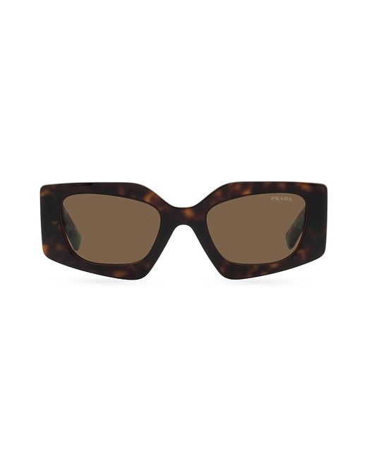 Prada 52MM Tortoiseshell Rectangular Sunglasses