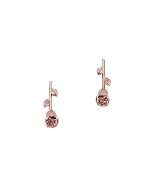 Oradina 14K Rose Solid Gold Kiss From A Studs