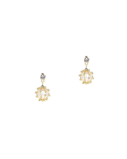 Rosantica Cristali Goldtone Faux Pearl Crystal Drop Earrings