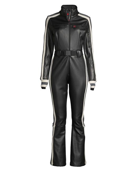 Perfect Moment Crystal Belted Stripe Ski Suit