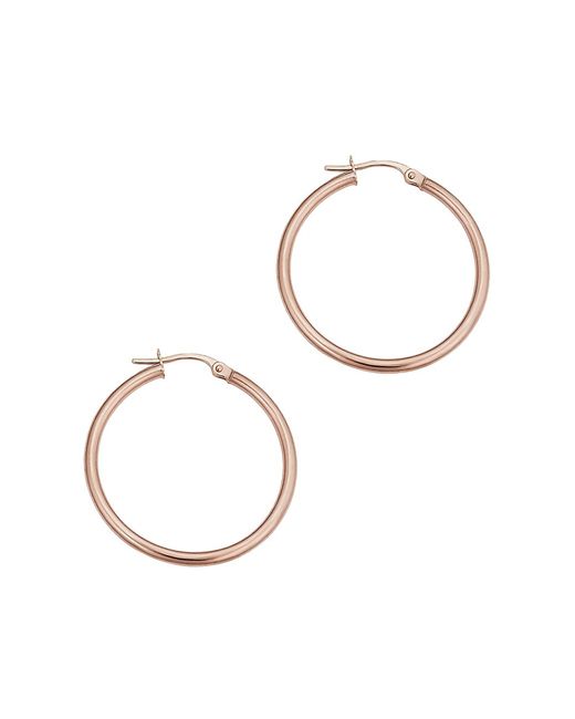 Oradina 14K Rose Solid Gold Everything Hoops