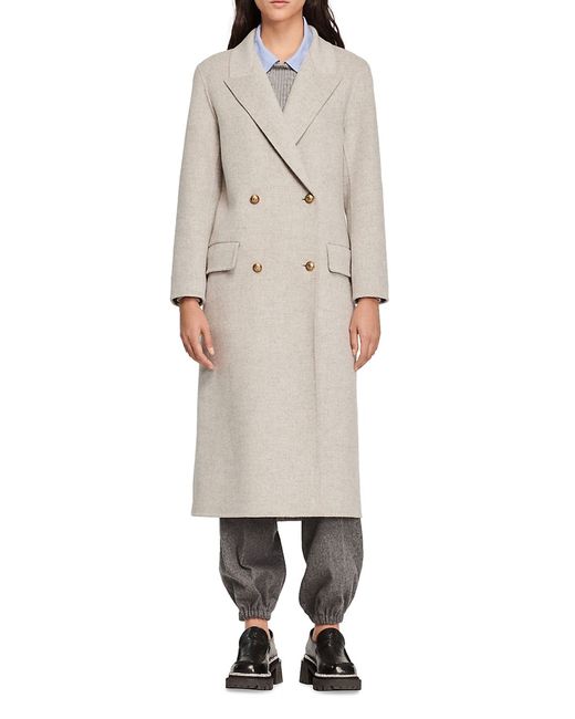 Sandro Mystere Double-Breasted Coat