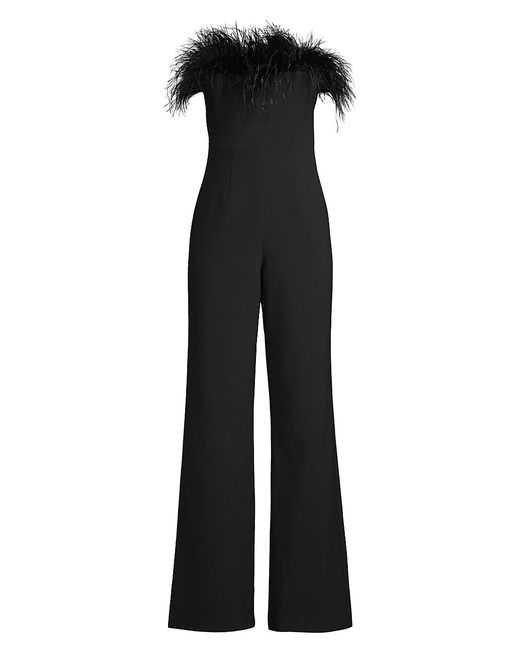 Likely Desi Feather-Trimmed Jumpsuit