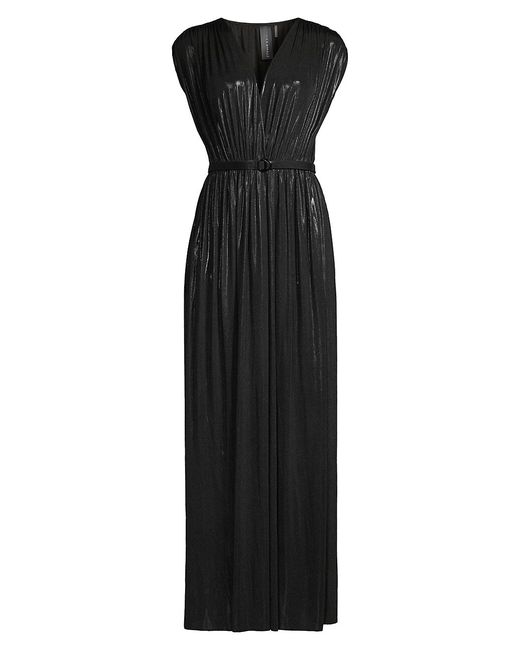 Norma Kamali Athena Sheen Belted Gown