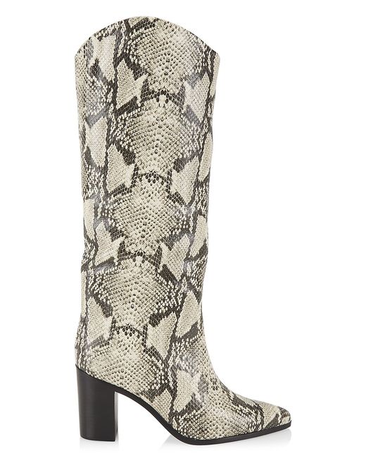 Schutz Analeah Snake-Embossed Tall Boots