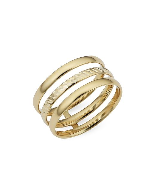 Oradina 14K Solid Gold Triple Threat Ring