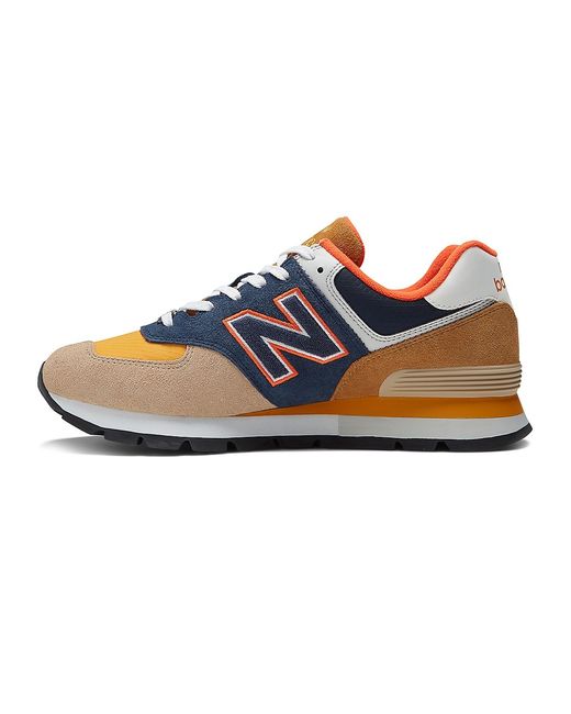 New Balance 574 Rugged Logo Suede Running Sneakers