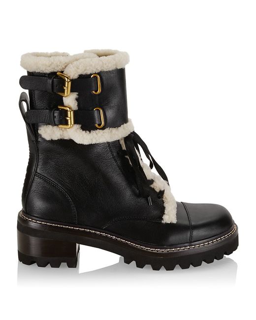 See by Chloé Mallory Lined Leather Combat Boots