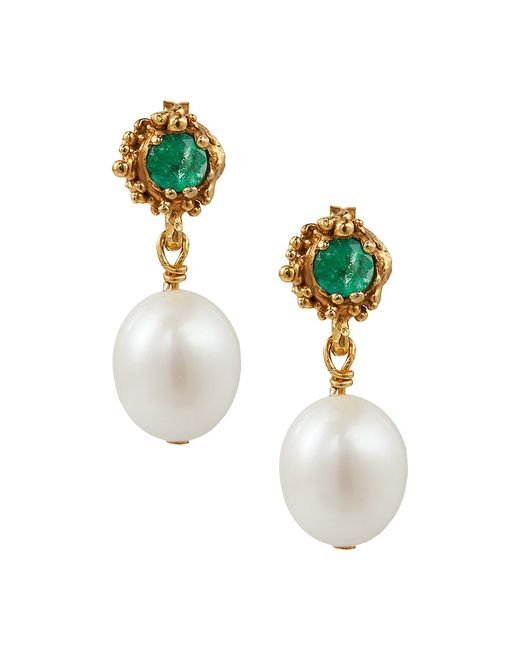 Alighieri 24K Gold-Plated Faceted Freshwater Pearl Drop Earrings