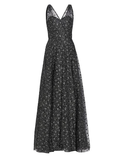 Amsale Sequined A-Line Tulle Gown