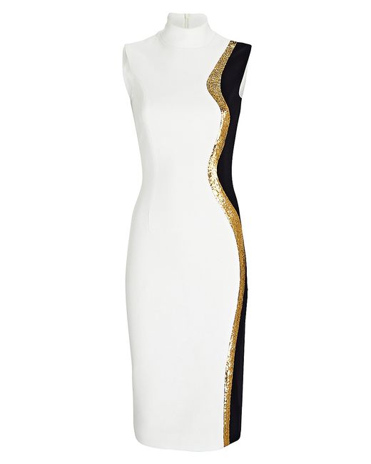 Sergio Hudson Sleeveless Sequin-Embellished Dress