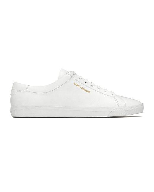 Saint Laurent Andy Leather Low-Top Sneakers