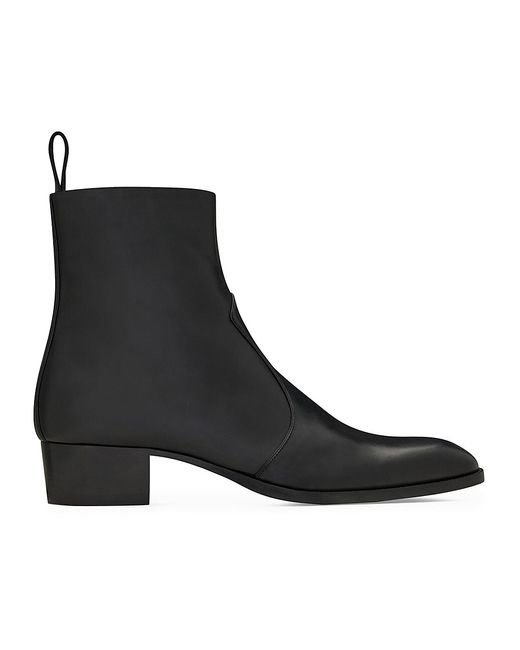 Saint Laurent Wyatt Zipped Boots In Smooth Leather